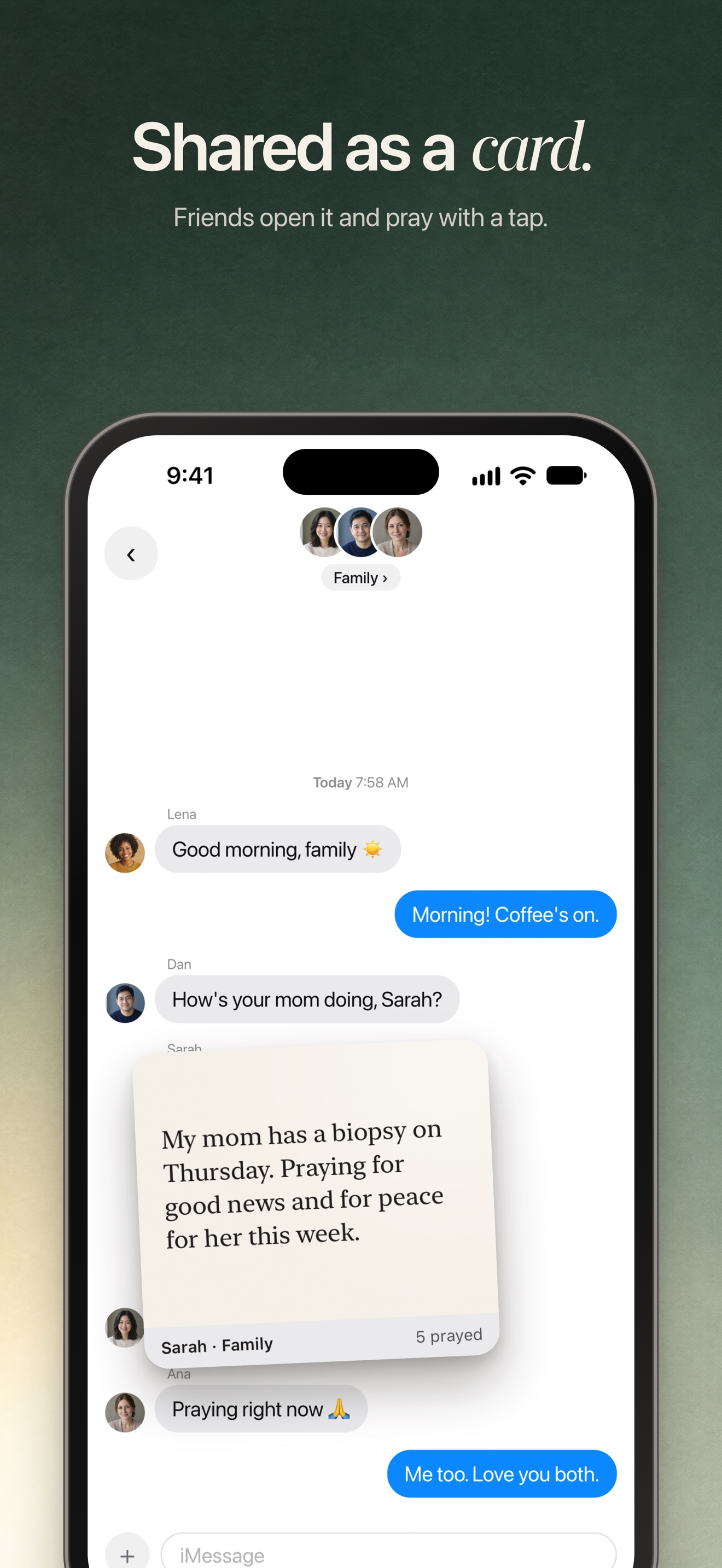 PrayerBoard screenshot, Messages 2