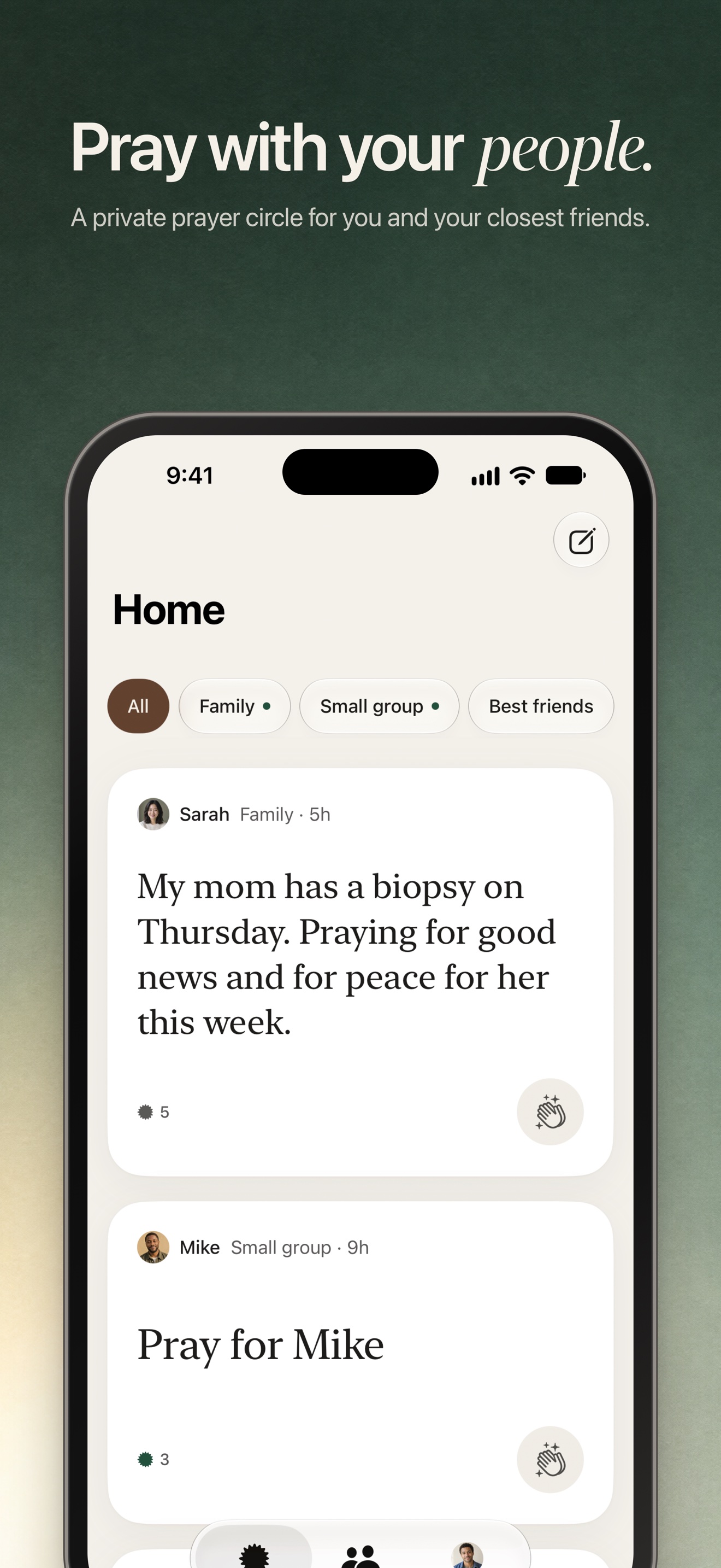 PrayerBoard screenshot, iPhone 1